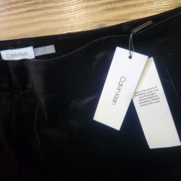 NEW tags Calvin Klein Black Velvet Boot Cut Trouser Holiday Winter Pant Sz 16‎ - Picture 7 of 7